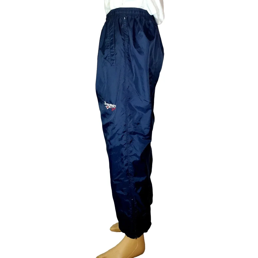 Tommy Sports Waterproof Nylon PU Coated Track Pants Zip Legs EUC Large Lined - Picture 3 of 7